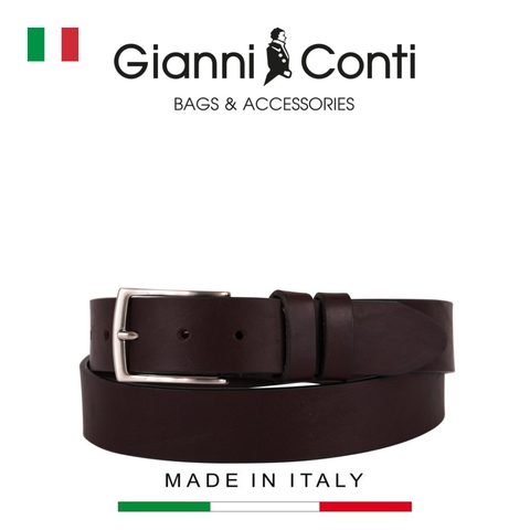THẮT LƯNG DA THẬT NAM MÀU NÂU 5155437-35-25 - GIANNI CONTI - SẢN XUẤT THỦ CÔNG TỪ ITALIA