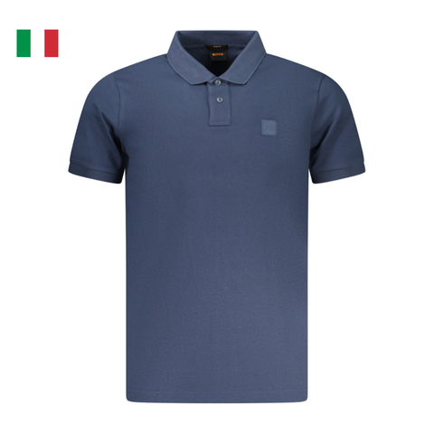 ÁO POLO NAM CỘC TAY SLIM FIT MÀU XANH THAN - BOSS - NHẬP KHẨU CHÍNH HÃNG TỪ ITALIA