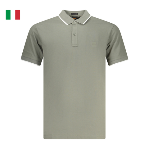 ÁO POLO NAM CỘC TAY SLIM FIT XANH NHẠT - BOSS - NHẬP KHẨU CHÍNH HÃNG TỪ ITALIA