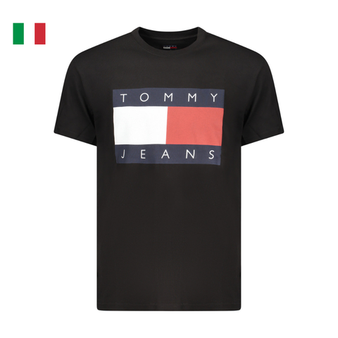 ÁO THUN NAM CỘC TAY MÀU ĐEN – TOMMY HILFIGER - NHẬP KHẨU CHÍNH HÃNG TỪ Ý