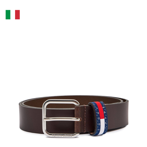 THẮT LƯNG DA THẬT NAM MÀU NÂU AM0AM13688_GUE - TOMMY HILFIGER - NHẬP KHẨU CHÍNH HÃNG TỪ Ý