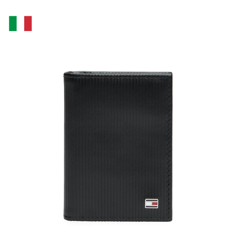 VÍ DA THẬT NAM MÀU ĐEN - TOMMY HILFIGER - NHẬP KHẨU CHÍNH HÃNG TỪ Ý