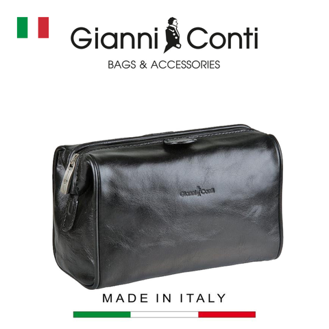 CLUTCH NAM DA THẬT MÀU ĐEN 9405000-10 – GIANNI CONTI - SẢN XUẤT THỦ CÔNG TỪ ITALY