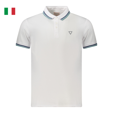 ÁO POLO CỘC TAY NAM MÀU TRẮNG - GUESS JEANS - NHẬP KHẨU CHÍNH HÃNG TỪ Ý