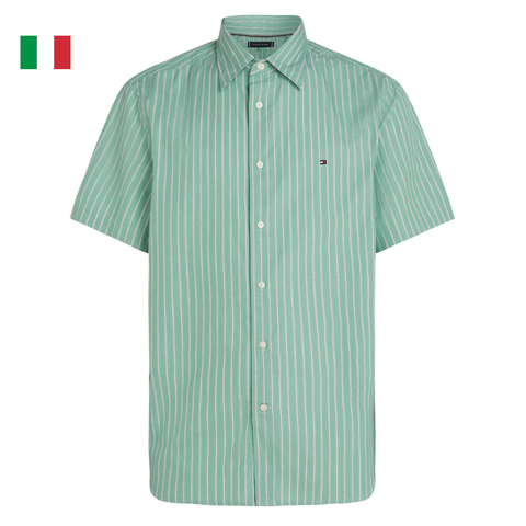 ÁO SƠ MI NAM HỌA TIẾT KẺ SỌC MÀU FORT GREEN MW0MW39161_0CD - TOMMY HILFIGER - NHẬP KHẨU CHÍNH HÃNG TỪ Ý