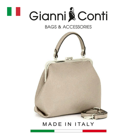 TÚI XÁCH NỮ DA THẬT MÀU TRẮNG KEM 136578-49 – GIANNI CONTI - SẢN XUẤT THỦ CÔNG TẠI ITALY