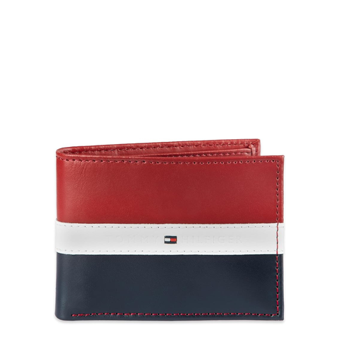 VÍ NAM DA THẬT MÀU NAVY/ĐỎ 31TL220053 - TOMMY HILFIGER - NHẬP KHẨU CHÍNH HÃNG TỪ MỸ