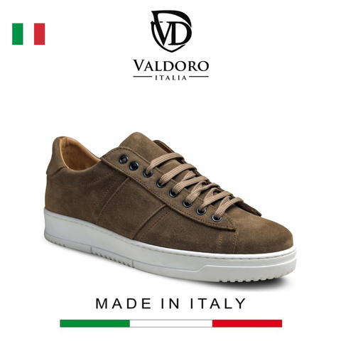 GIÀY SNEAKER DA THẬT NAM (3000 Camoscio Tabacco) - VALDORO - SẢN XUẤT TẠI ITALY