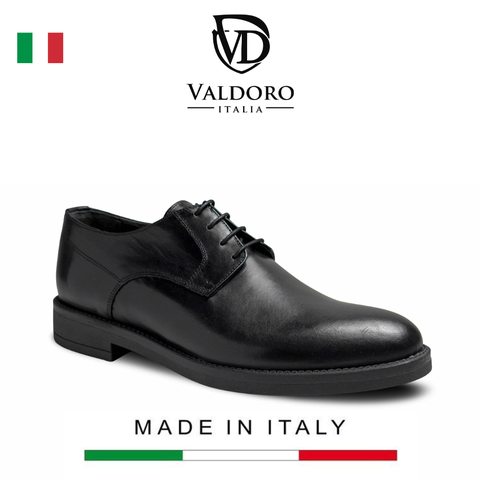 GIÀY TÂY DA THẬT NAM CÔNG SỞ (600 Vitello Nero) - VALDORO - SẢN XUẤT TẠI ITALY