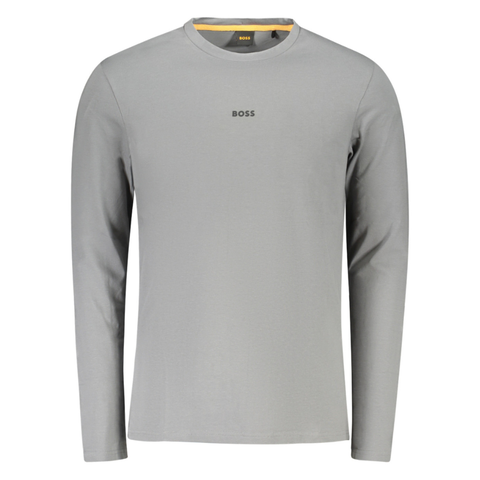 ÁO THUN DÀI TAY NAM MÀU GHI XÁM - HUGO BOSS - NHẬP KHẨU CHÍNH HÃNG TỪ ITALIA