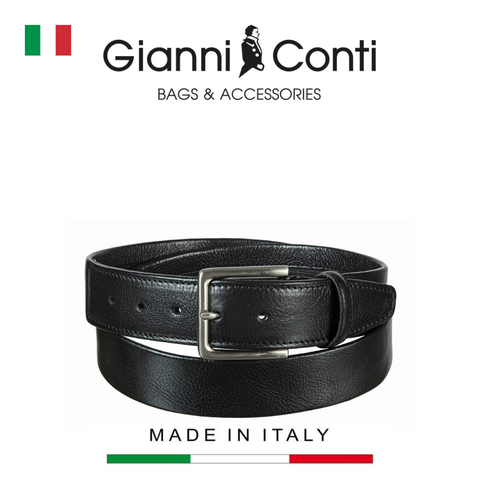 THẮT LƯNG DA THẬT NAM MÀU ĐEN 5155431-40-10 - GIANNI CONTI - SẢN XUẤT THỦ CÔNG TẠI ITALIA