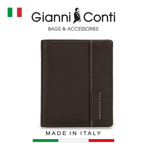 VÍ DA THẬT NAM MÀU XANH 6867387-61 – GIANNI CONTI - SẢN XUẤT THỦ CÔNG TẠI ITALY