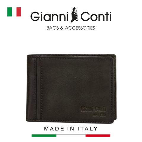 VÍ DA THẬT NAM MÀU ĐEN 4067129-10 – GIANNI CONTI - SẢN XUẤT THỦ CÔNG TẠI ITALY