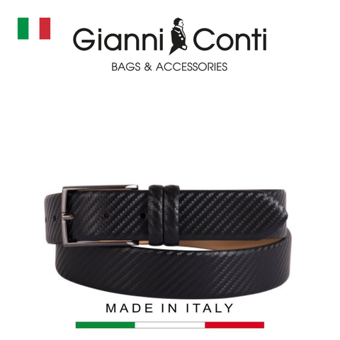 THẮT LƯNG DA THẬT NAM MÀU ĐEN 3855449-35-10 - GIANNI CONTI - SẢN XUẤT THỦ CÔNG TẠI ITALIA