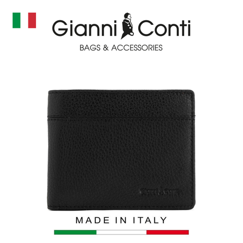 VÍ DA THẬT NAM MÀU ĐEN 1817128-10 – GIANNI CONTI - SẢN XUẤT THỦ CÔNG TẠI ITALY