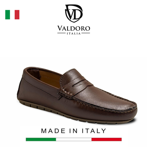 GIÀY LƯỜI DA THẬT NAM VALDORO-Alex-13_Brown (20 Pelle Marrone) - VALDORO - SẢN XUẤT TẠI ITALY