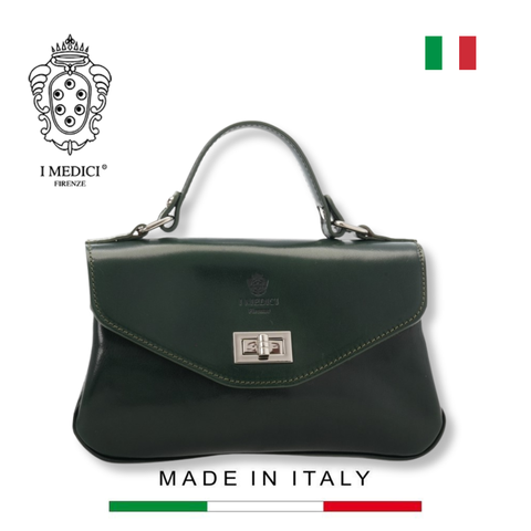 TÚI QUAI XÁCH NỮ DA THẬT VACHETTA MÀU XANH 652 - MEDICI OF FLORENCE - SẢN XUẤT THỦ CÔNG TẠI ITALIA