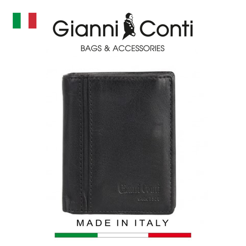 VÍ DA THẬT NAM MÀU ĐEN 4067387-10 – GIANNI CONTI - SẢN XUẤT THỦ CÔNG TẠI ITALY