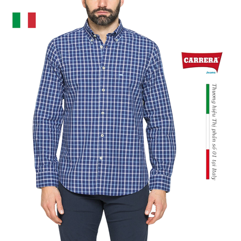 ÁO SƠ MI DÀI TAY NAM KẺ CARO 213A1230A – CARRERA JEANS - NHẬP KHẨU CHÍNH NGẠCH TỪ Ý