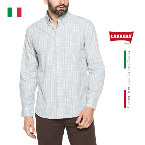 ÁO SƠ MI DÀI TAY NAM KẺ CARO 213A1230A – CARRERA JEANS - NHẬP KHẨU CHÍNH NGẠCH TỪ Ý