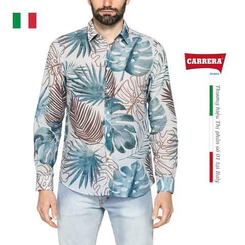 ÁO SƠ MI NAM DÀI TAY HỌA TIẾT 220A1241A  – CARRERA JEANS - NHẬP KHẨU CHÍNH NGẠCH TỪ Ý