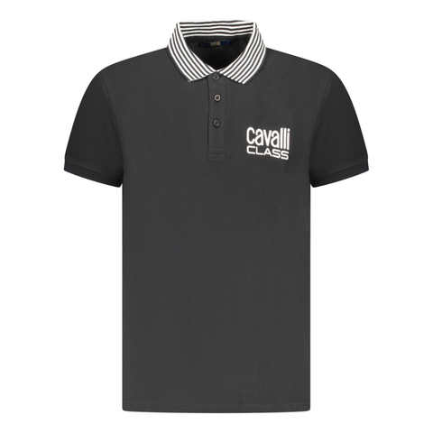 ÁO POLO NAM MÀU ĐEN - CAVALLI CLASS - NHẬP KHẨU CHÍNH HÃNG TỪ Ý