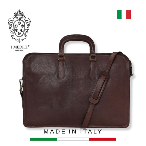 TÚI ĐỰNG LAPTOP DA VACHETTA CAO CẤP 083-COFFEE -  MEDICI OF FLORENCE - SẢN XUẤT THỦ CÔNG TẠI ITALIA