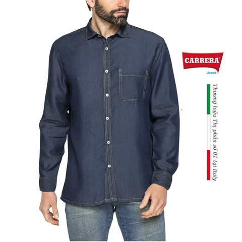 ÁO SƠ MI NAM DENIM LYOCELL DÀI TAY 211A1227A – CARRERA JEANS - NHẬP KHẨU CHÍNH NGẠCH TỪ Ý