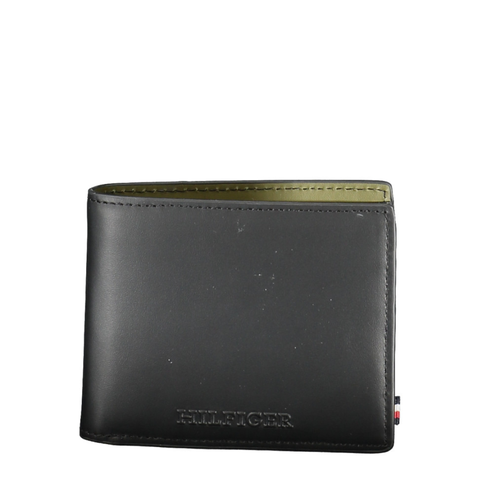 VÍ NAM DA THẬT MÀU ĐEN - TOMMY HILFIGER - NHẬP KHẨU CHÍNH HÃNG TỪ Ý