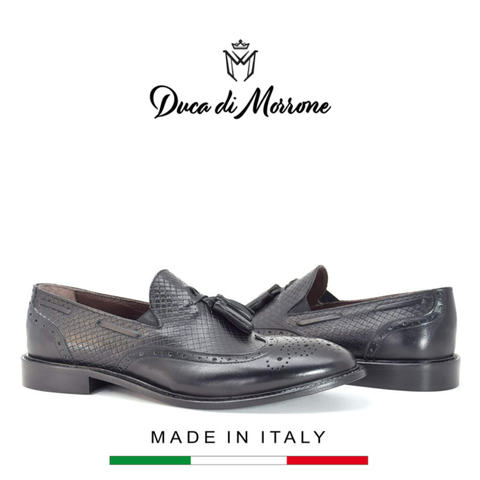 GIÀY LƯỜI DA NAM (DA THẬT) - DUCA DI MORRONE - SẢN XUẤT TẠI ITALY