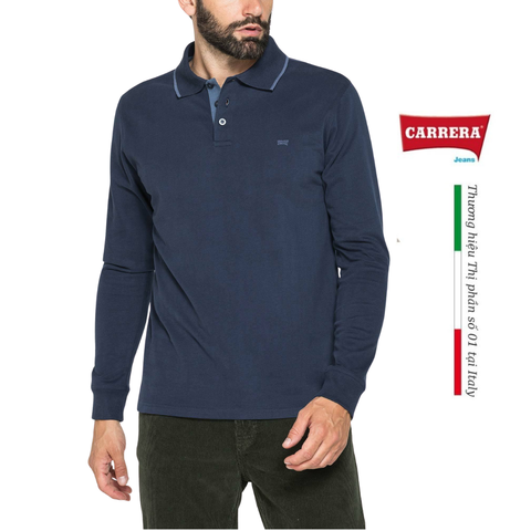 ÁO DÀI TAY NAM MÀU TRƠN VẢI COTTON JERSEY - CARRERA JEANS - NHẬP KHẨU CHÍNH NGẠCH TỪ ITALIA
