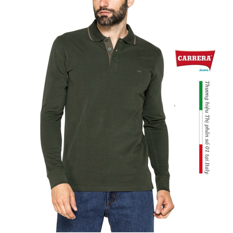 ÁO DÀI TAY NAM MÀU TRƠN VẢI COTTON JERSEY - CARRERA JEANS - NHẬP KHẨU CHÍNH NGẠCH TỪ ITALIA