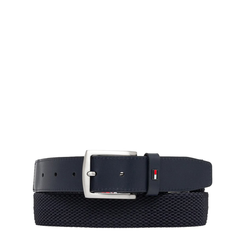 THẮT LƯNG DA NAM MÀU XANH THAN - TOMMY HILFIGER - NHẬP KHẨU CHÍNH HÃNG TỪ Ý