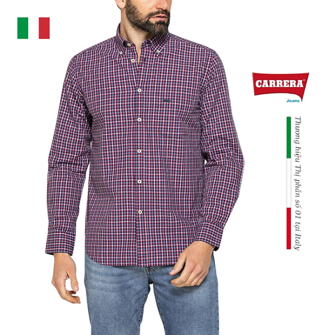 ÁO SƠ MI DÀI TAY NAM KẺ CARO 213A1230A – CARRERA JEANS - NHẬP KHẨU CHÍNH NGẠCH TỪ Ý