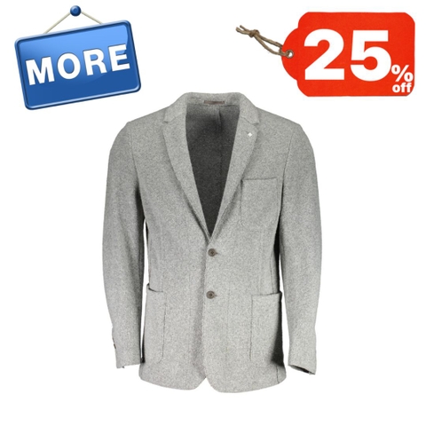 ÁO KHOÁC BLAZER LEN NAM MÀU XÁM - GANT - NHẬP KHẨU CHÍNH HÃNG TỪ Ý