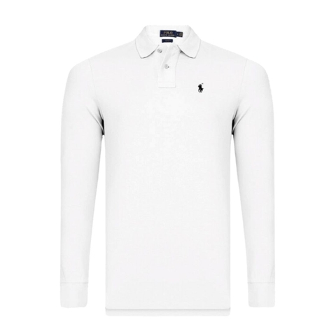 ÁO POLO SLIMFIT DÀI TAY NAM MÀU TRẮNG - RALPH LAUREN - NHẬP KHẨU CHÍNH HÃNG TỪ CHLB ĐỨC