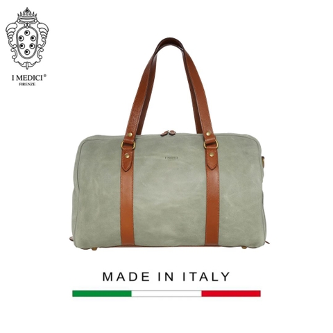 TÚI DU LỊCH DA CALFSKIN 1001-2 DL - Sage Green -  MEDICI OF FLORENCE - SẢN XUẤT THỦ CÔNG TẠI ITALIA