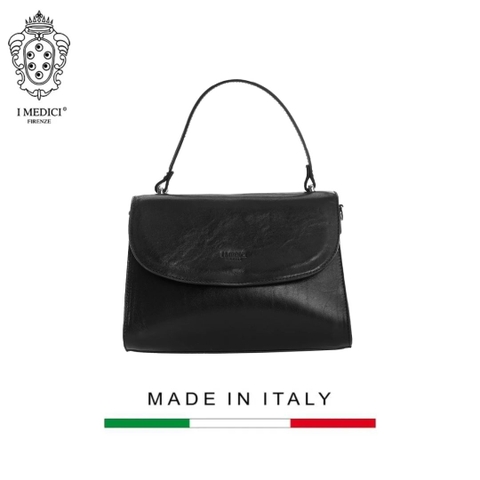 TÚI QUAI XÁCH DA CALFSKIN 2410 - Black -  MEDICI OF FLORENCE - SẢN XUẤT THỦ CÔNG TẠI ITALIA