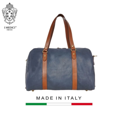 TÚI DU LỊCH DA CALFSKIN 1001-2 DL - Denim -  MEDICI OF FLORENCE - SẢN XUẤT THỦ CÔNG TẠI ITALIA