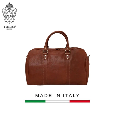 TÚI DU LỊCH DA CALFSKIN 9275 - Brown -  MEDICI OF FLORENCE - SẢN XUẤT THỦ CÔNG TẠI ITALIA