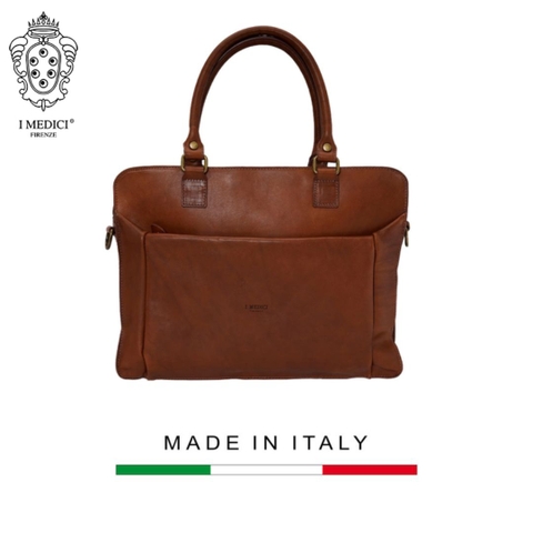 TÚI ĐỰNG LAPTOP 124 M - Brown -  MEDICI OF FLORENCE - SẢN XUẤT THỦ CÔNG TẠI ITALIA