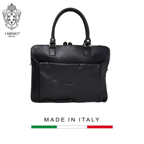 TÚI ĐỰNG LAPTOP 124 M - Black -  MEDICI OF FLORENCE - SẢN XUẤT THỦ CÔNG TẠI ITALIA