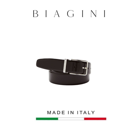 DÂY LƯNG DA NAM MÀU NÂU TỐI – BIAGINI - SẢN XUẤT THỦ CÔNG TỪ ITALY