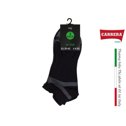 PACK 3 ĐÔI TẤT UNISEX THỂ THAO NĂNG ĐỘNG (3 MÀU/PACK) - CARRERA JEANS - NHẬP KHẨU CHÍNH HÃNG TỪ Ý