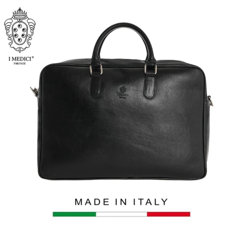 TÚI ĐỰNG LAPTOP DA CALFSKIN 110 M - Black -  MEDICI OF FLORENCE - SẢN XUẤT THỦ CÔNG TẠI ITALIA