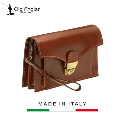 CLUTCH NAM MÀU NÂU 073993MA * 93Ma – OLD ANGLER - SẢN XUẤT THỦ CÔNG TỪ ITALY