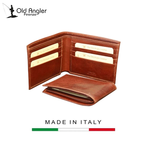 VÍ NAM MÀU NÂU 802493MA * 93Ma – OLD ANGLER - SẢN XUẤT THỦ CÔNG TỪ ITALY