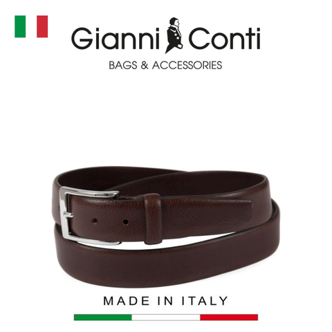 (SEO) THẮT LƯNG DA THẬT NAM MÀU NÂU 5155427-35-28 - GIANNI CONTI - SẢN XUẤT THỦ CÔNG TẠI ITALIA