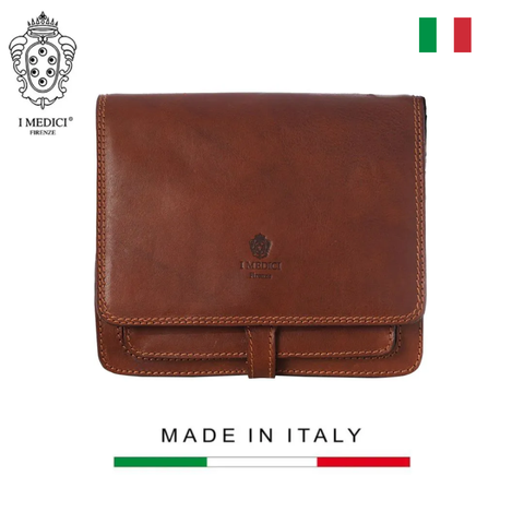 TÚI ĐEO CHÉO NAM DA THẬT Vegetable-Tanned Calfskin 1605-Brown -  MEDICI OF FLORENCE - SẢN XUẤT THỦ CÔNG TẠI ITALY