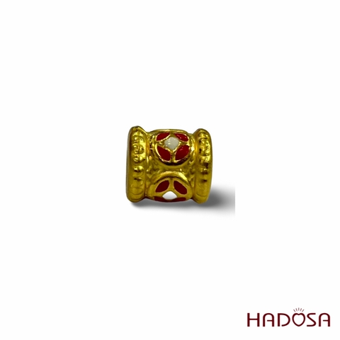 Charm trụ 8*10 kim tiền đỏ vàng 9999 2p5